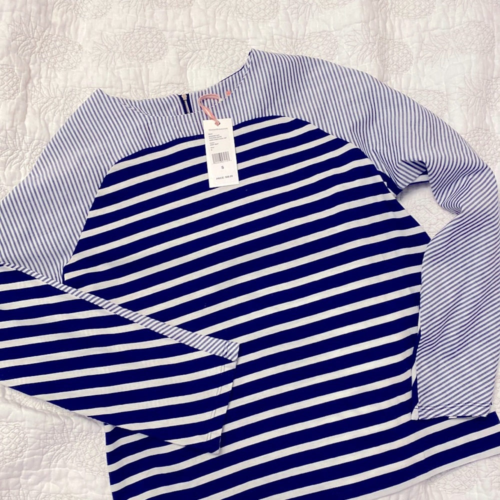 NWT Vineyard Vines mixed stripe panel top Size S